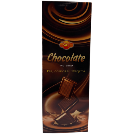 Incenso al cioccolato SAC - Confezione da 6 pacchetti esagonali da 20 bastoncini ciascuno, per un totale di 120 bastoncini di in