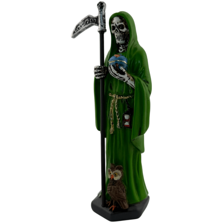 Figurine Santa Muerte en résine 15 cm Vert