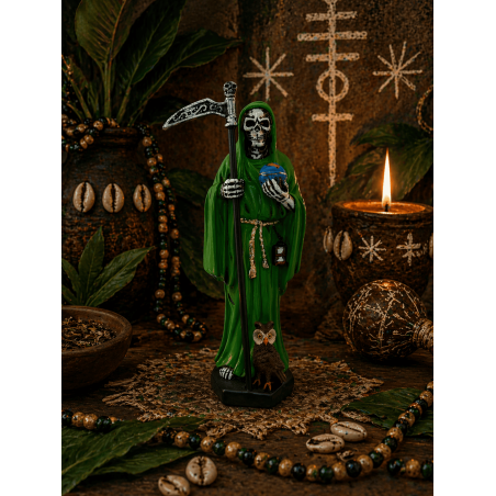 Hars Santa Muerte-figuur 15 cm groen