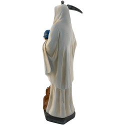 Weiße Weihnachtsmann-Muerte-Harzfigur, 30 cm