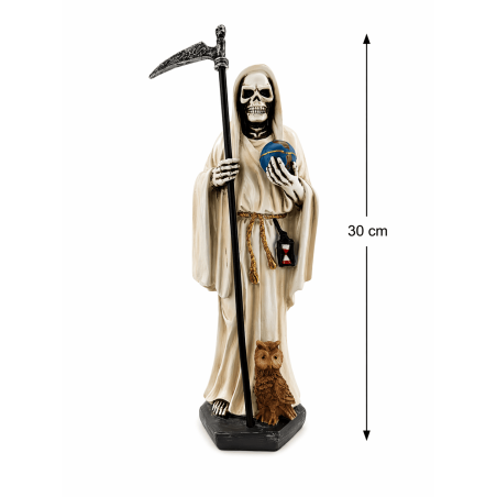 Figura de resina branca Santa Muerte 30cm