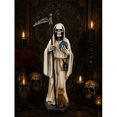 Figurine en résine Santa Muerte blanche 30 cm