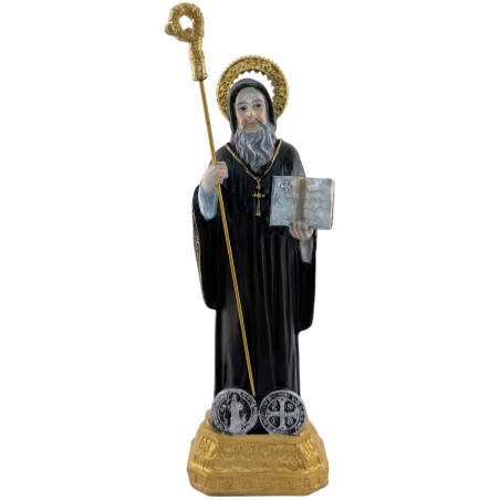 Harzfigur des Heiligen Benedikt 16 cm