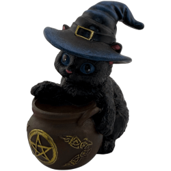 Figura Resina Gat Bruixot en gerra 11cm