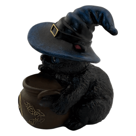 Figura Resina Gato Brujo en tinaja 11cm