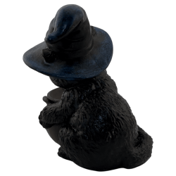Figurine en résine d'un chat sorcier dans un bocal, 11 cm