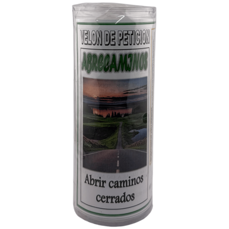 Vela para Abrir Caminhos com Oração e Óleo 15x6cm