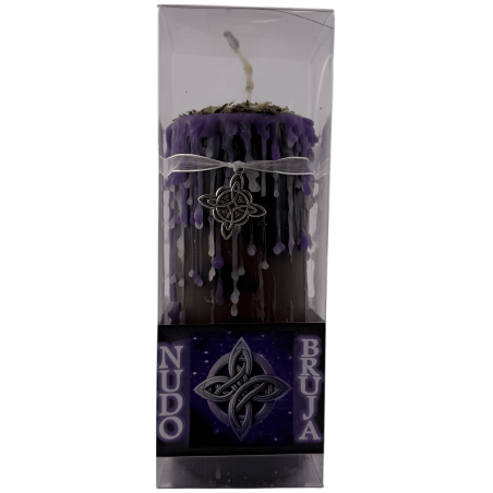 Vela Talismã Nó de Bruxa - Vela Esotérica com Amuleto Especial 14x6cm - União, Proteção e Força Espiritual