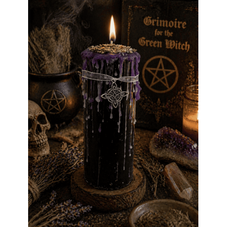 Vela Talismã Nó de Bruxa - Vela Esotérica com Amuleto Especial 14x6cm - União, Proteção e Força Espiritual