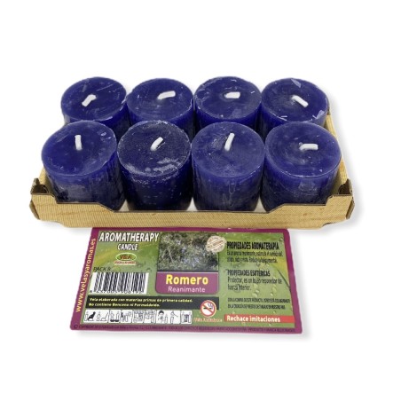 Pack 8 Velas de Romero Esotéricas 3,8x3,5cm - Velas y Aromas