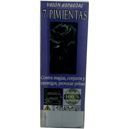 Special 7 Pepper Candle - Esoteric Candle 14x6cm - Against magic, spells, enemies, provoking fights...