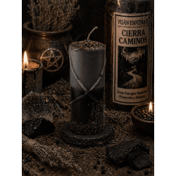 Vela especial para fechar caminhos 14x6cm - Inclui ritual, óleo e pós