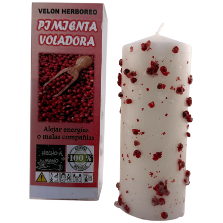 Flying Pepper Herbal Candle - Esoteric Candle 14x6cm - Ward off negative energies or bad company