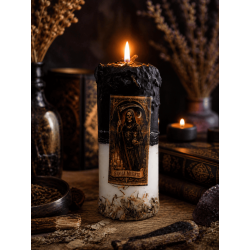 Special Offering Candle for Saint Death - Esoteric Candle 14x6cm Includes Oil and Ritual - Protection