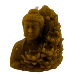 Honey Buddha Candle with Lotus Flower 8x7cm.
