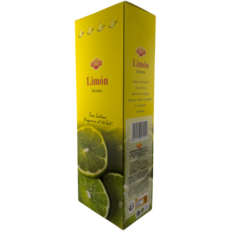 Encens au citron SAC - Boîte de 6 paquets hexagonaux de 20 bâtonnets chacun, soit 120 bâtonnets d'encens