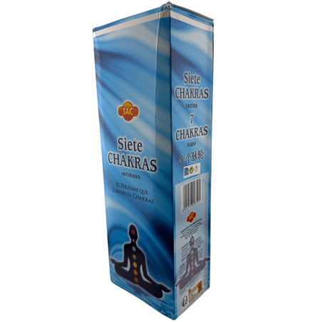 SAC Sieben-Chakra-Räucherstäbchen – Schachtel mit 6 sechseckigen Packungen à 20 Stäbchen, insgesamt 120 Räucherstäbchen