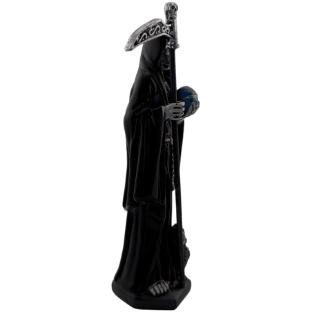 Figura in resina nera di Santa Muerte 15 cm.