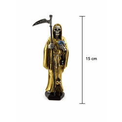 Figura in resina dorata di Santa Muerte 15 cm.