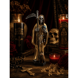 Golden Santa Muerte Resin Figur 15cm.