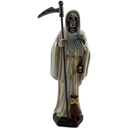 Figur Santa Muerte aus Kunstharz, 20 cm, Weiß
