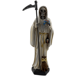 Hars Santa Muerte-figuur 20 cm wit
