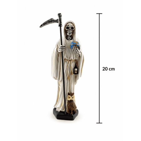 Figur Santa Muerte aus Kunstharz, 20 cm, Weiß