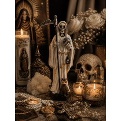 Harts Santa Muerte Figur 20cm Vit