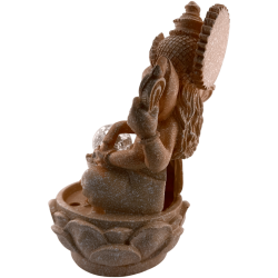 Fonte de água Ganesha em resina com luz, 18x18x29