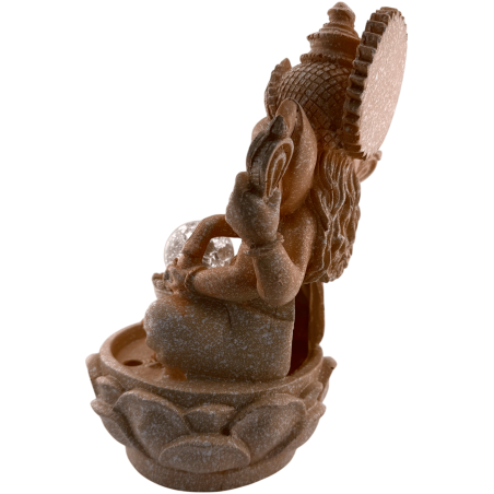 Fântână de apă Ganesha din rășină cu lumină 18x18x29