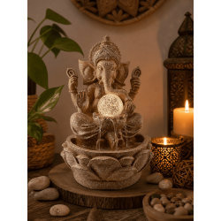 Font Aigua Resina Ganesha amb llum 18x18x29