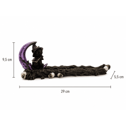黒猫魔女のお香立て 29x5.5x9.5cm