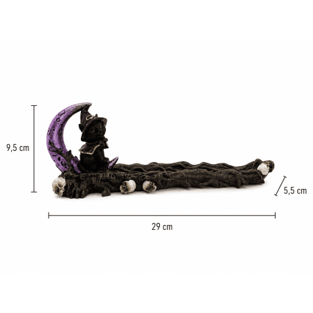 Black Cat Witch Incense Holder 29x5.5x9.5cm