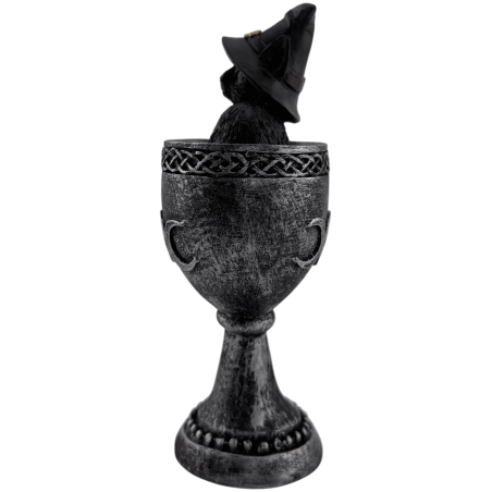 Zwarte kat Wicca harsbeker 6,5x6x15,7 cm