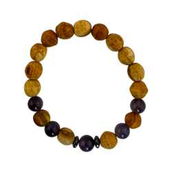 Bracelet de Palo Santo et d'Améthyste - Protection, Calme, Purification et Élévation