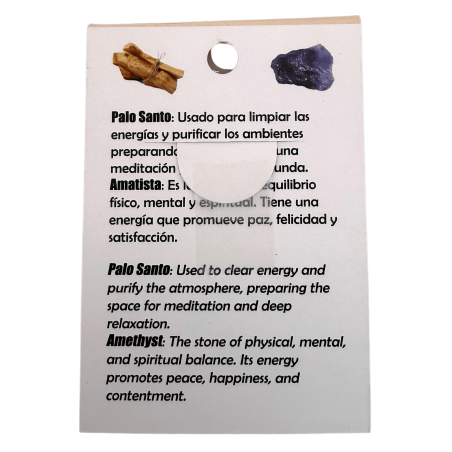 Pulsera Palo Santo y Amatista - Protección, Calma, Limpieza y Elevación