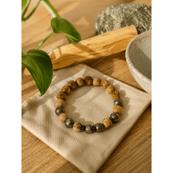 Bracelet de Palo Santo et de Pyrite - Protection, Prospérité, Abondance, Force...
