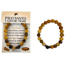 Bracciale in Palo Santo e Occhio di Tigre da 8...