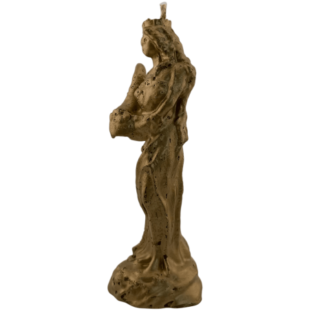 Bougie Déesse de la Fortune Dorée - 16x5,3cm.