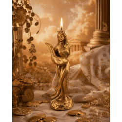 Vela Deusa da Fortuna Dourada - 16x5,3cm.