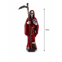 Figura in resina rossa di Santa Muerte 15 cm.