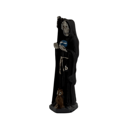 Black Santa Muerte Resin Figure 5cm in tin