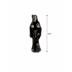 Black Santa Muerte Resin Figure 5cm in tin