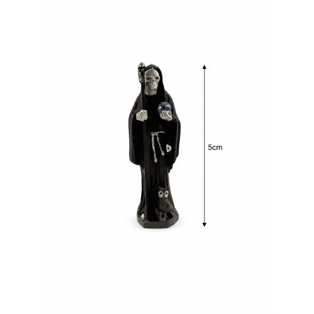 Black Santa Muerte Resin Figure 5cm in tin