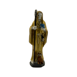 Figurine en résine Santa Muerte dorée 5 cm en étain