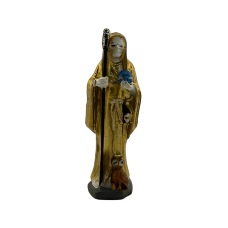 Golden Santa Muerte Resin Figur 5cm i tenn