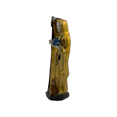Figurine en résine Santa Muerte dorée 5 cm en étain