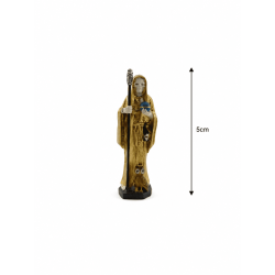 Figurine en résine Santa Muerte dorée 5 cm en étain
