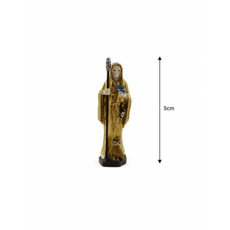 Figurine en résine Santa Muerte dorée 5 cm en étain