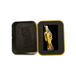Figurine en résine Santa Muerte dorée 5 cm en étain